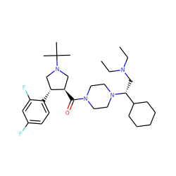 CCN(CC)C[C@H](C1CCCCC1)N1CCN(C(=O)[C@@H]2CN(C(C)(C)C)C[C@H]2c2ccc(F)cc2F)CC1 ZINC000022453292