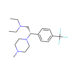 CCN(CC)C[C@H](c1ccc(C(F)(F)F)cc1)N1CCN(C)CC1 ZINC000028528834