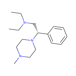 CCN(CC)C[C@H](c1ccccc1)N1CCN(C)CC1 ZINC000028526162