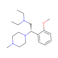 CCN(CC)C[C@H](c1ccccc1OC)N1CCN(C)CC1 ZINC000028528178