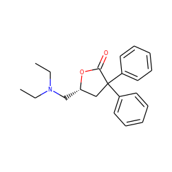 CCN(CC)C[C@H]1CC(c2ccccc2)(c2ccccc2)C(=O)O1 ZINC000001621837