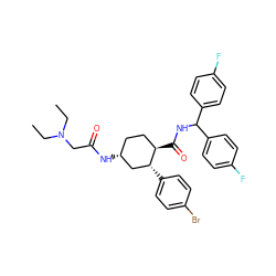 CCN(CC)CC(=O)N[C@@H]1CC[C@@H](C(=O)NC(c2ccc(F)cc2)c2ccc(F)cc2)[C@H](c2ccc(Br)cc2)C1 ZINC000103283313