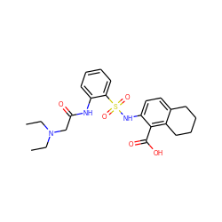 CCN(CC)CC(=O)Nc1ccccc1S(=O)(=O)Nc1ccc2c(c1C(=O)O)CCCC2 ZINC000014964671