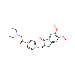 CCN(CC)CC(=O)c1ccc(O[C@@H]2Cc3cc(OC)c(OC)cc3C2=O)cc1 ZINC000040392957