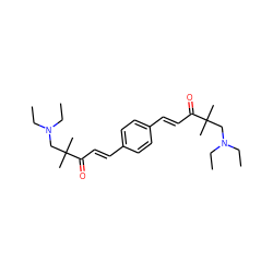 CCN(CC)CC(C)(C)C(=O)/C=C/c1ccc(/C=C/C(=O)C(C)(C)CN(CC)CC)cc1 ZINC000005759134