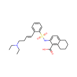 CCN(CC)CC/C=C/c1ccccc1S(=O)(=O)Nc1ccc2c(c1C(=O)O)CCCC2 ZINC000014964919