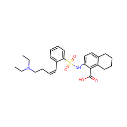 CCN(CC)CC/C=C\c1ccccc1S(=O)(=O)Nc1ccc2c(c1C(=O)O)CCCC2 ZINC000014964842