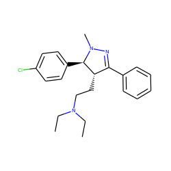 CCN(CC)CC[C@H]1C(c2ccccc2)=NN(C)[C@@H]1c1ccc(Cl)cc1 ZINC000028520234