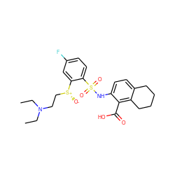 CCN(CC)CC[S@@+]([O-])c1cc(F)ccc1S(=O)(=O)Nc1ccc2c(c1C(=O)O)CCCC2 ZINC000014964754