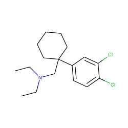 CCN(CC)CC1(c2ccc(Cl)c(Cl)c2)CCCCC1 ZINC000066136527