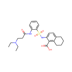 CCN(CC)CCC(=O)Nc1ccccc1S(=O)(=O)Nc1ccc2c(c1C(=O)O)CCCC2 ZINC000014964675