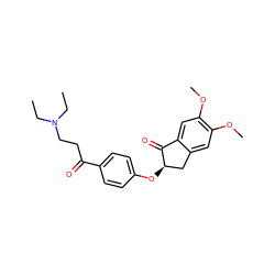 CCN(CC)CCC(=O)c1ccc(O[C@@H]2Cc3cc(OC)c(OC)cc3C2=O)cc1 ZINC000040846604