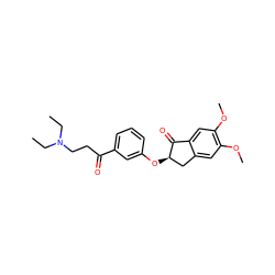 CCN(CC)CCC(=O)c1cccc(O[C@@H]2Cc3cc(OC)c(OC)cc3C2=O)c1 ZINC000040379563