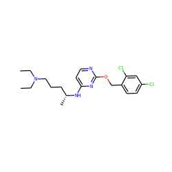 CCN(CC)CCC[C@@H](C)Nc1ccnc(OCc2ccc(Cl)cc2Cl)n1 ZINC000028521252