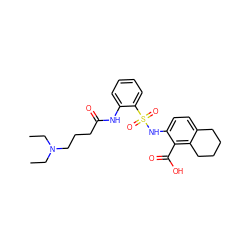 CCN(CC)CCCC(=O)Nc1ccccc1S(=O)(=O)Nc1ccc2c(c1C(=O)O)CCCC2 ZINC000014964679