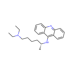 CCN(CC)CCCC[C@@H](C)Nc1c2ccccc2nc2ccccc12 ZINC000029556285