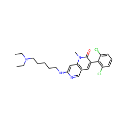 CCN(CC)CCCCCNc1cc2c(cn1)cc(-c1c(Cl)cccc1Cl)c(=O)n2C ZINC000021289488