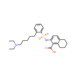 CCN(CC)CCCCCc1ccccc1S(=O)(=O)Nc1ccc2c(c1C(=O)O)CCCC2 ZINC000014964938