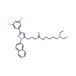 CCN(CC)CCCCNC(=O)CCCc1cc(-c2cc(Cl)cc(Cl)c2)nn1-c1ccc2ccccc2c1 ZINC000028887200