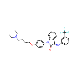 CCN(CC)CCCCOc1ccc(N2C(=O)/C(=N/c3cccc(C(F)(F)F)c3)c3ccccc32)cc1 ZINC000036185063