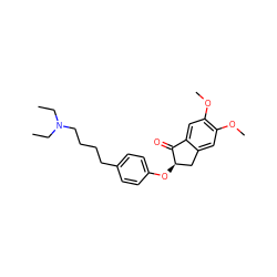 CCN(CC)CCCCc1ccc(O[C@@H]2Cc3cc(OC)c(OC)cc3C2=O)cc1 ZINC000040380024