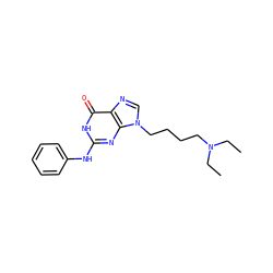 CCN(CC)CCCCn1cnc2c(=O)[nH]c(Nc3ccccc3)nc21 ZINC000013644870