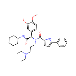 CCN(CC)CCCN(C(=O)c1ccc(-c2ccccc2)[nH]1)[C@@H](C(=O)NC1CCCCC1)c1ccc(OC)c(OC)c1 ZINC000028458132