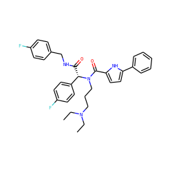 CCN(CC)CCCN(C(=O)c1ccc(-c2ccccc2)[nH]1)[C@@H](C(=O)NCc1ccc(F)cc1)c1ccc(F)cc1 ZINC000028459968