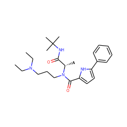 CCN(CC)CCCN(C(=O)c1ccc(-c2ccccc2)[nH]1)[C@@H](C)C(=O)NC(C)(C)C ZINC000013581717