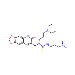 CCN(CC)CCCN(Cc1cc2cc3c(cc2[nH]c1=O)OCO3)C(=S)NCCCN(C)C ZINC000036384860