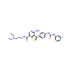 CCN(CC)CCCNC(=O)c1cnc(N)c2c(-c3ccc(NC(=O)Nc4cccc(F)c4)cc3)csc12 ZINC000063539826