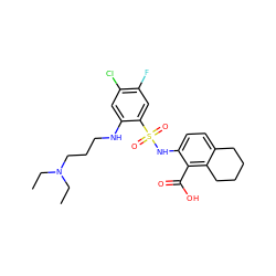 CCN(CC)CCCNc1cc(Cl)c(F)cc1S(=O)(=O)Nc1ccc2c(c1C(=O)O)CCCC2 ZINC000014964582