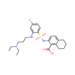 CCN(CC)CCCNc1cc(Cl)ccc1S(=O)(=O)Nc1ccc2c(c1C(=O)O)CCCC2 ZINC000014964591