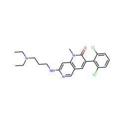 CCN(CC)CCCNc1cc2c(cn1)cc(-c1c(Cl)cccc1Cl)c(=O)n2C ZINC000021289520