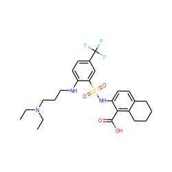 CCN(CC)CCCNc1ccc(C(F)(F)F)cc1S(=O)(=O)Nc1ccc2c(c1C(=O)O)CCCC2 ZINC000014964599