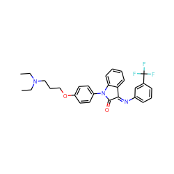 CCN(CC)CCCOc1ccc(N2C(=O)/C(=N/c3cccc(C(F)(F)F)c3)c3ccccc32)cc1 ZINC000034632116