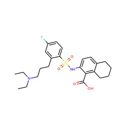 CCN(CC)CCCc1cc(F)ccc1S(=O)(=O)Nc1ccc2c(c1C(=O)O)CCCC2 ZINC000014964931