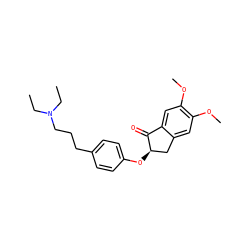 CCN(CC)CCCc1ccc(O[C@@H]2Cc3cc(OC)c(OC)cc3C2=O)cc1 ZINC000040849207