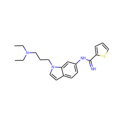 CCN(CC)CCCn1ccc2ccc(NC(=N)c3cccs3)cc21 ZINC000034804361