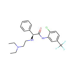 CCN(CC)CCN[C@H](C(=O)Nc1cc(C(F)(F)F)ccc1Cl)c1ccccc1 ZINC000022037971