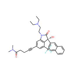 CCN(CC)CCN1C(=O)[C@@](O)(c2ccc3ccccc3c2)c2c1cc(C#CCCC(=O)N(C)C)cc2C(F)(F)F ZINC000028876826