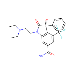 CCN(CC)CCN1C(=O)[C@@](O)(c2ccccc2)c2c1cc(C(N)=O)cc2C(F)(F)F ZINC000028341726