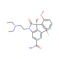 CCN(CC)CCN1C(=O)[C@@](O)(c2ccccc2OC)c2c1cc(C(N)=O)cc2C(F)(F)F ZINC000028342261