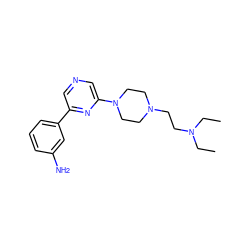 CCN(CC)CCN1CCN(c2cncc(-c3cccc(N)c3)n2)CC1 ZINC000061908691