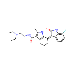 CCN(CC)CCNC(=O)c1c(C)[nH]c2c1CCC/C2=C1/C(=O)Nc2c(F)cccc21 ZINC000096284778