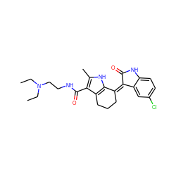 CCN(CC)CCNC(=O)c1c(C)[nH]c2c1CCC/C2=C1/C(=O)Nc2ccc(Cl)cc21 ZINC000096284786