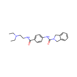 CCN(CC)CCNC(=O)c1ccc(NC(=O)N2Cc3ccccc3C2)cc1 ZINC000167001937