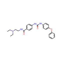 CCN(CC)CCNC(=O)c1ccc(NC(=O)Nc2ccc(Oc3ccccc3)cc2)cc1 ZINC000028365744