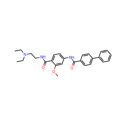CCN(CC)CCNC(=O)c1ccc(NC(=O)c2ccc(-c3ccccc3)cc2)cc1OC ZINC000028386452