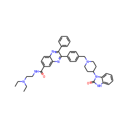 CCN(CC)CCNC(=O)c1ccc2nc(-c3ccccc3)c(-c3ccc(CN4CCC(n5c(=O)[nH]c6ccccc65)CC4)cc3)nc2c1 ZINC000029049547